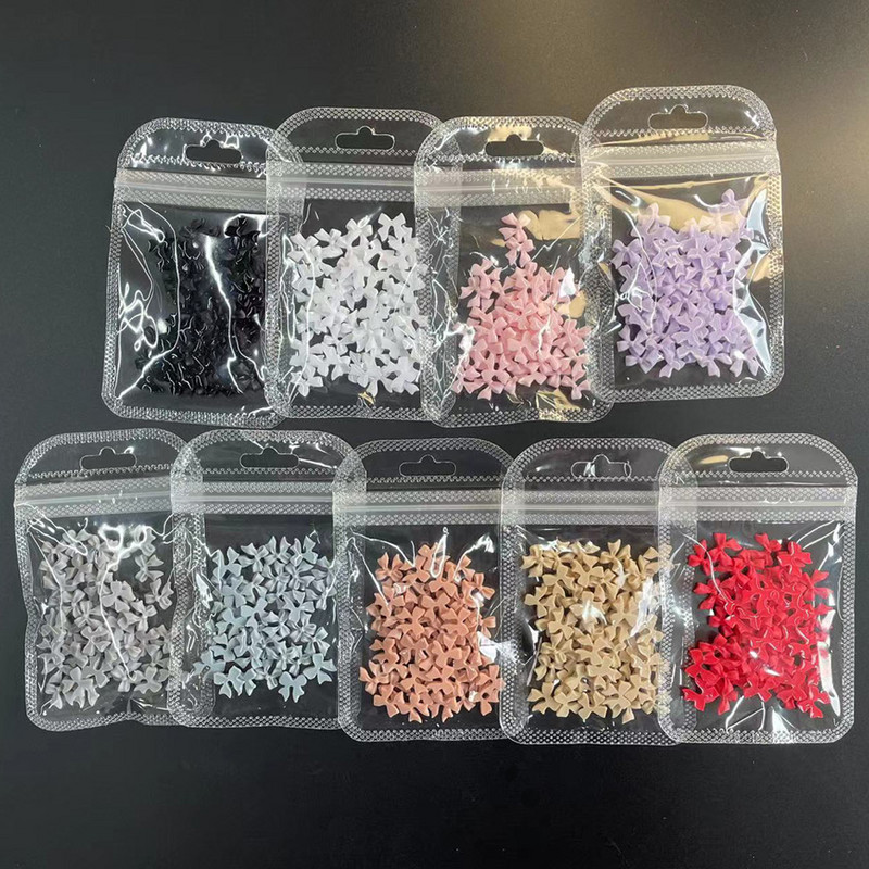 50 kom Smola Mašna Nail Art Šarm 3D bijela duga traka Bowknot Nakit za nokte Ukrasi DIY Kawaii mašne Dodaci za nokte 10x11MM