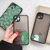 Paredzēts iPhone 13 12 11 Pro Max Mini XS X XR 7 8 Plus korpusam Luksusa, gudrs dinozauru mazuļu pāri Mīksts buferis, matēts cietais aizmugures vāks