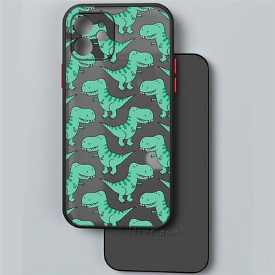Paredzēts iPhone 13 12 11 Pro Max Mini XS X XR 7 8 Plus korpusam Luksusa, gudrs dinozauru mazuļu pāri Mīksts buferis, matēts cietais aizmugures vāks