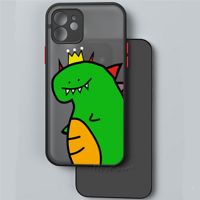 Paredzēts iPhone 13 12 11 Pro Max Mini XS X XR 7 8 Plus korpusam Luksusa, gudrs dinozauru mazuļu pāri Mīksts buferis, matēts cietais aizmugures vāks