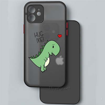 Paredzēts iPhone 13 12 11 Pro Max Mini XS X XR 7 8 Plus korpusam Luksusa, gudrs dinozauru mazuļu pāri Mīksts buferis, matēts cietais aizmugures vāks