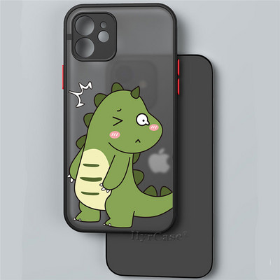 Paredzēts iPhone 13 12 11 Pro Max Mini XS X XR 7 8 Plus korpusam Luksusa, gudrs dinozauru mazuļu pāri Mīksts buferis, matēts cietais aizmugures vāks