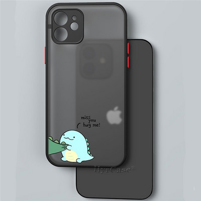 Paredzēts iPhone 13 12 11 Pro Max Mini XS X XR 7 8 Plus korpusam Luksusa, gudrs dinozauru mazuļu pāri Mīksts buferis, matēts cietais aizmugures vāks