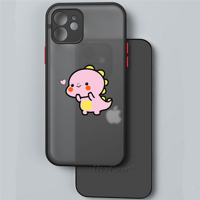 Paredzēts iPhone 13 12 11 Pro Max Mini XS X XR 7 8 Plus korpusam Luksusa, gudrs dinozauru mazuļu pāri Mīksts buferis, matēts cietais aizmugures vāks