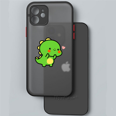 Paredzēts iPhone 13 12 11 Pro Max Mini XS X XR 7 8 Plus korpusam Luksusa, gudrs dinozauru mazuļu pāri Mīksts buferis, matēts cietais aizmugures vāks