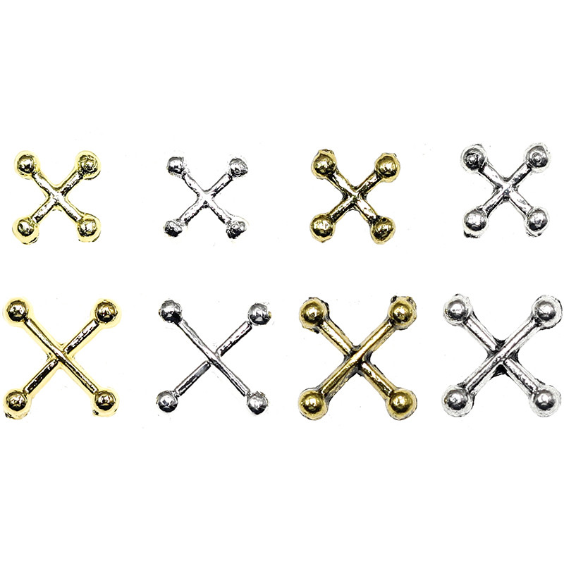 50 db Cross Nail Charms Strasszos Punk Gothic Design Luxus Nail Art kellékek 3D Charm DIY Tips Manikűr Dekoráció