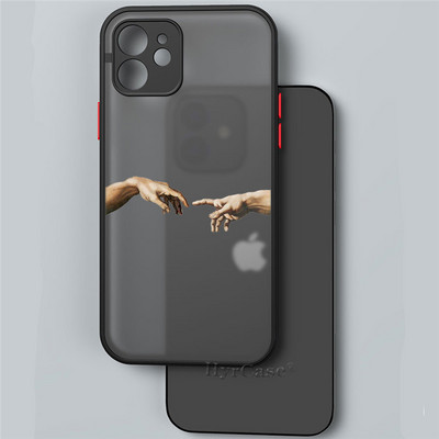 Για iPhone 13 12 11 14 Pro Max Mini XR 14Plus Θήκη Mona Lisa David Statue Abstract Art Μαλακός προφυλακτήρας ματ σκληρό πίσω κάλυμμα