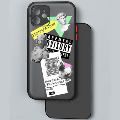 Για iPhone 13 12 11 14 Pro Max Mini XR 14Plus Θήκη Mona Lisa David Statue Abstract Art Μαλακός προφυλακτήρας ματ σκληρό πίσω κάλυμμα