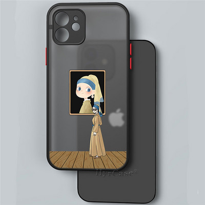 Για iPhone 13 12 11 14 Pro Max Mini XR 14Plus Θήκη Mona Lisa David Statue Abstract Art Μαλακός προφυλακτήρας ματ σκληρό πίσω κάλυμμα