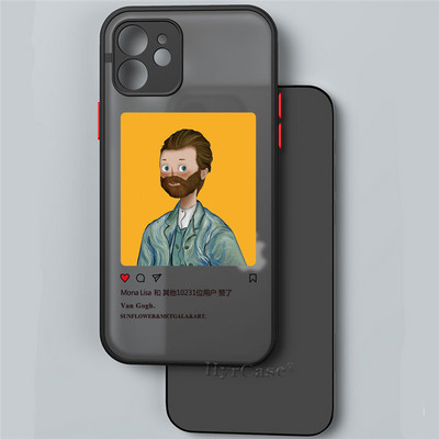 Για iPhone 13 12 11 14 Pro Max Mini XR 14Plus Θήκη Mona Lisa David Statue Abstract Art Μαλακός προφυλακτήρας ματ σκληρό πίσω κάλυμμα