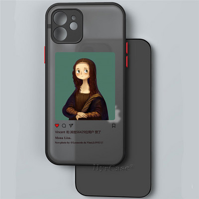Για iPhone 13 12 11 14 Pro Max Mini XR 14Plus Θήκη Mona Lisa David Statue Abstract Art Μαλακός προφυλακτήρας ματ σκληρό πίσω κάλυμμα
