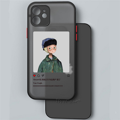 Για iPhone 13 12 11 14 Pro Max Mini XR 14Plus Θήκη Mona Lisa David Statue Abstract Art Μαλακός προφυλακτήρας ματ σκληρό πίσω κάλυμμα