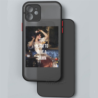 Για iPhone 13 12 11 14 Pro Max Mini XR 14Plus Θήκη Mona Lisa David Statue Abstract Art Μαλακός προφυλακτήρας ματ σκληρό πίσω κάλυμμα