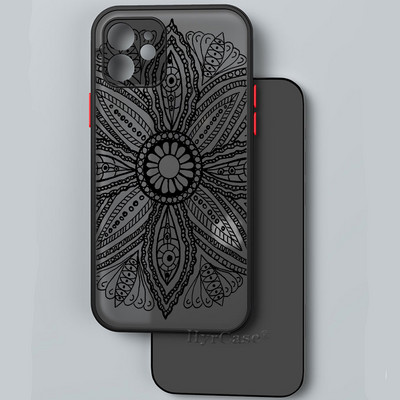iPhone 13 12 11 Pro Max Mini XS X XR 7 8 Plus ümbrisele, must seksikas lilleline vintage pitslill pehme kaitseraua matt kõva tagakaas
