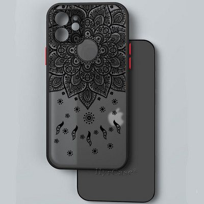 iPhone 13 12 11 Pro Max Mini XS X XR 7 8 Plus ümbrisele, must seksikas lilleline vintage pitslill pehme kaitseraua matt kõva tagakaas