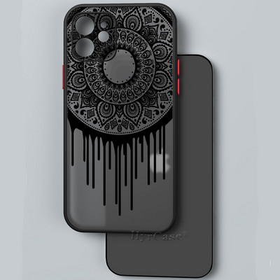 iPhone 13 12 11 Pro Max Mini XS X XR 7 8 Plus ümbrisele, must seksikas lilleline vintage pitslill pehme kaitseraua matt kõva tagakaas