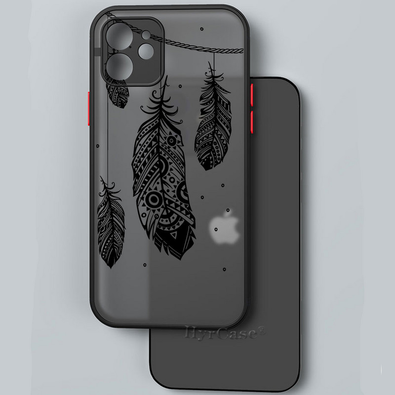 Για iPhone 13 12 11 Pro Max Mini XS X XR 7 8 Plus Θήκη Μαύρη Σέξι Floral Vintage Lace Flower Μαλακός προφυλακτήρας Ματ Σκληρό πίσω κάλυμμα