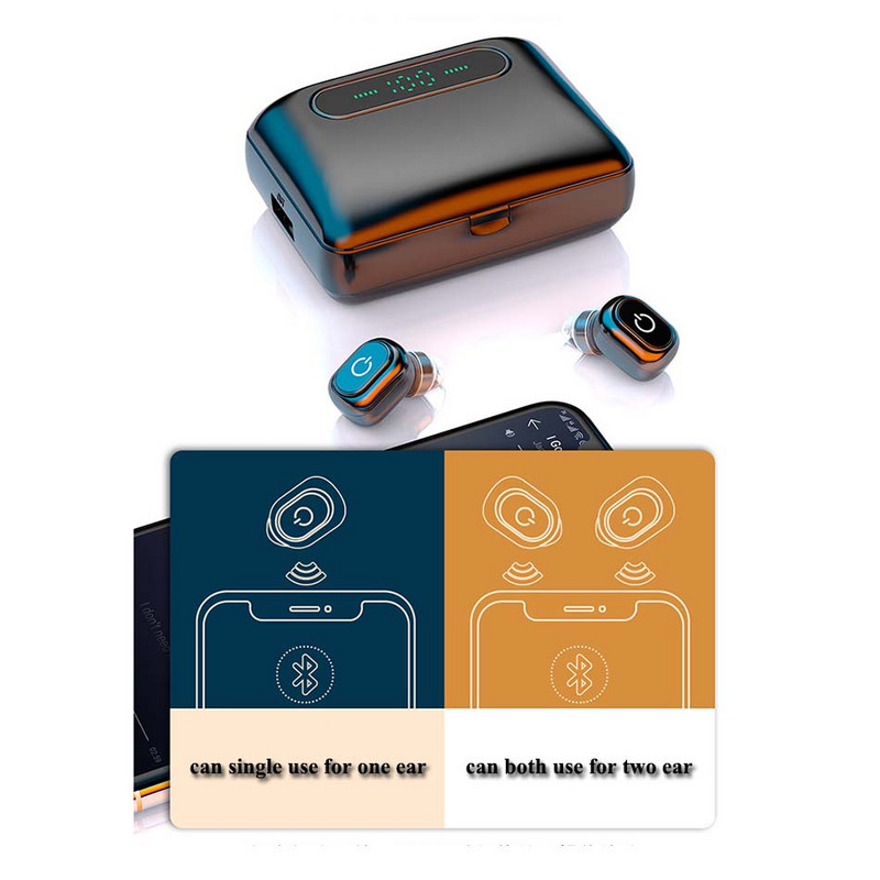 H60 Bluetooth-peakomplekt Binaural TWS 5.0 Mini juhtmeta spordisisene kõrvaklapp 2200 mAh laadimiskastiga nutika sektsiooniga digitaalekraaniga