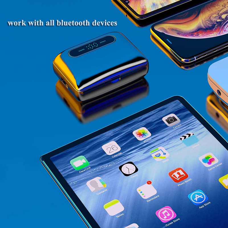 H60 Bluetooth-peakomplekt Binaural TWS 5.0 Mini juhtmeta spordisisene kõrvaklapp 2200 mAh laadimiskastiga nutika sektsiooniga digitaalekraaniga