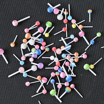 20/50Pcs Sweet Lollipop Nail Art Decoration Resin Korean Lovely Candy Charms Mixed Color Summer Mini Lolly Bonbon Manicure Parts