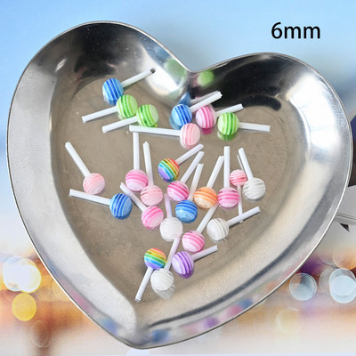 20/50 tk Sweet Lollipop Nail Art Dekoratsioonivaik Korea Lovely Candy Charms Segavärvilised Suvised Mini Lolly Bonbon Maniküüri osad
