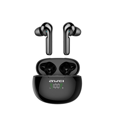 AWEI T15P TWS Bluetooth 5.0 Ακουστικά αφής Αθλητικά HIFI Music Stereo Earbuds True Wireless με Power Display Θήκη φόρτισης