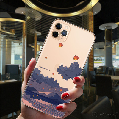 За iPhone 13 12 11 14 Pro Max Mini XS XR 6S 7 8 Plus Калъф Снежна планина Пейзаж Пейзаж Замък Прозрачен силиконов капак