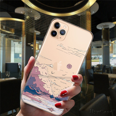 За iPhone 13 12 11 14 Pro Max Mini XS XR 6S 7 8 Plus Калъф Снежна планина Пейзаж Пейзаж Замък Прозрачен силиконов капак