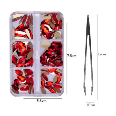 6 rács Crystal Nails Art strasszok lapos hátú Pixie gyémántok klipekkel Nail Art Design Drágakövek Köröm Kiegészítők