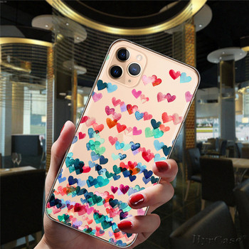 Калъф за iPhone 13 12 11 14 Pro Max Mini XS XR 14Plus Popular Love Laugh Life Cute Cat Fashion Прозрачен мек силиконов капак