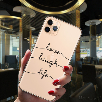 iPhone 13 12 11 14 Pro Max Mini XS XR 14Plus futrālim Populārs Love Laugh Life Cute Cat Fashion caurspīdīgs mīksts silikona vāciņš