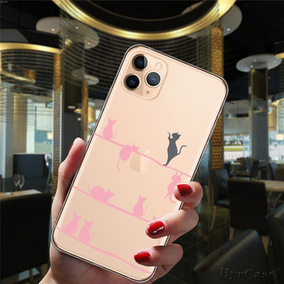iPhone 13 12 11 14 Pro Max Mini XS XR 14Plus futrālim Populārs Love Laugh Life Cute Cat Fashion caurspīdīgs mīksts silikona vāciņš