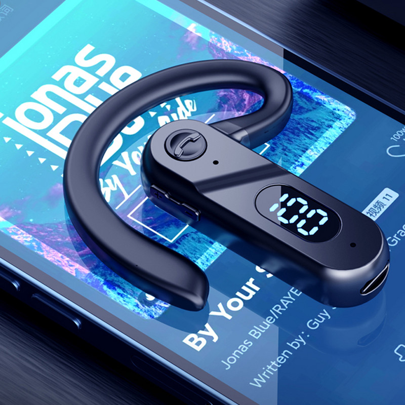 Νέας σχεδίασης V28 Bluetooth 5.2 Ακουστικά Running Fitness Sport With Earhook + Power Display Ακουστικά για Smart Phone Tablet