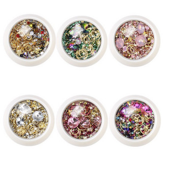1 кутия 3D кристални смесени цветни кристали за нокти Камъни за декорации за ноктопластика Направи си сам маникюр Диаманти