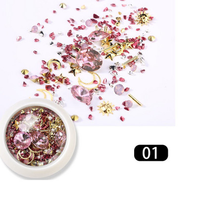 1 kutija 3D kristalni mješoviti šareni kamenčići za nokte Kamenčići za ukrase za nokte Diy Design Manikura Dijamanti