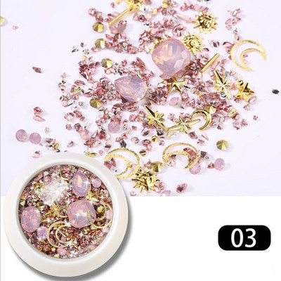 1 kutija 3D kristalni mješoviti šareni kamenčići za nokte Kamenčići za ukrase za nokte Diy Design Manikura Dijamanti