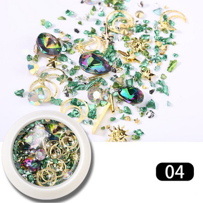 1 kutija 3D kristalni mješoviti šareni kamenčići za nokte Kamenčići za ukrase za nokte Diy Design Manikura Dijamanti
