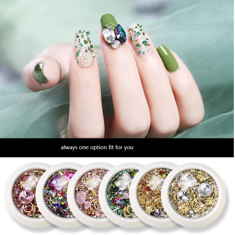1 kutija 3D kristalni mješoviti šareni kamenčići za nokte Kamenčići za ukrase za nokte Diy Design Manikura Dijamanti