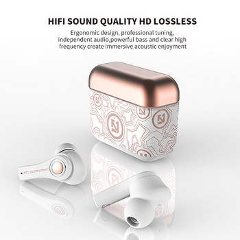 Ακουστικά TWS Ασύρματα στερεοφωνικά ακουστικά Bluetooth 5.0 Ακουστικά με μικρόφωνο Ακουστικά για τηλέφωνο IOS Android Αδιάβροχα