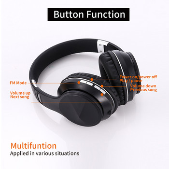 Bluetooth 5.0 слушалки Геймърски слушалки Безжични спортни слушалки за телефон IOS Android Лаптоп Поддържа кабелна TF FM с микрофон