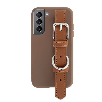 Silikonska maska za narukvicu s kožnim remenom za Samsung Galaxy S22 S21 S20 FE Ultra S10 S9 S8 Plus S7 edge Držač za telefon Mat poklopac