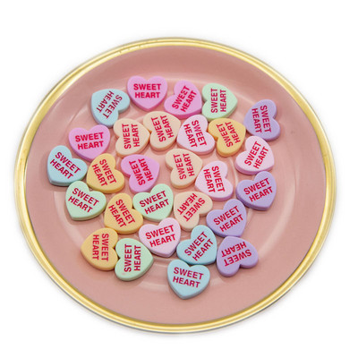 30db Sweet Heart Nail Art Charms Dekorációk Új színű Betű Barack Szív Ékszerek Barkácsolás Lapos hátú gyanta kézműves manikűr kiegészítők