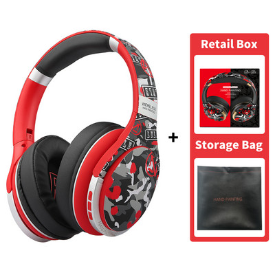 Bluetooth 5.0 slušalice Fashion Graffiti Headset Bežične slušalice za telefon PC prijenosno računalo Podrška Žičani TF FM sa smanjenjem buke