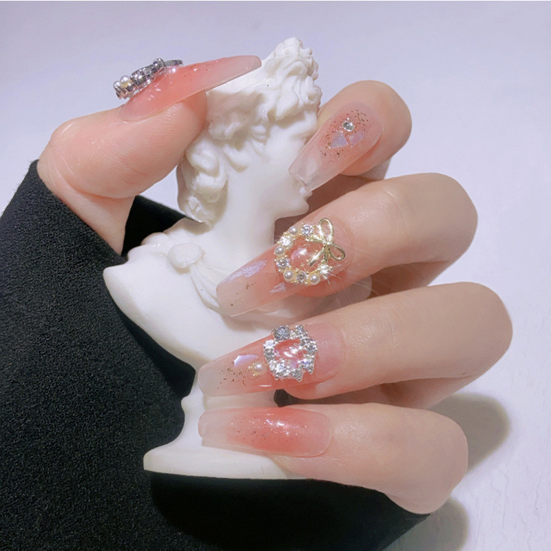 10 db Koszorúötvözet Nail Art Ékszer Varázs 3D Garland Design Arany/Ezüst Gyémánt DIY Karácsonyi Nail Art Dekorációs Kiegészítők #J