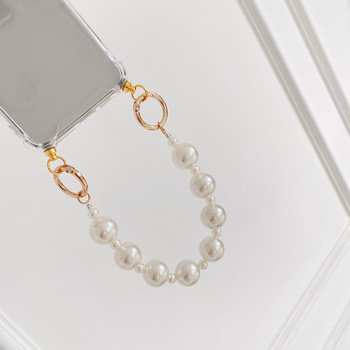 Θήκη τηλεφώνου Pearl Bracelet Chain Chain για iphone 14 13 12 11 Pro XS Max XR X 8 7 6S 6 Plus SE 2020 Διαφανές πίσω κάλυμμα αντικραδασμικό