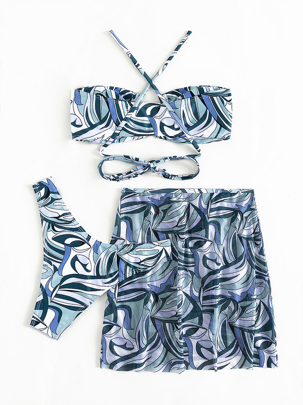 Nyomtatott bikinik Női kötőfékes fürdőruha Szexi magas szabású fürdőruhák fürdőruha conjunto biquinis feminino trajes de baño mujer