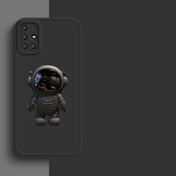 Калъф за силиконов държач за телефон Astronaut Bracket за Samsung Galaxy A51 A71 4G A11 A21S A31 A81 A01 A02 A03 A02S A03 Core Cover