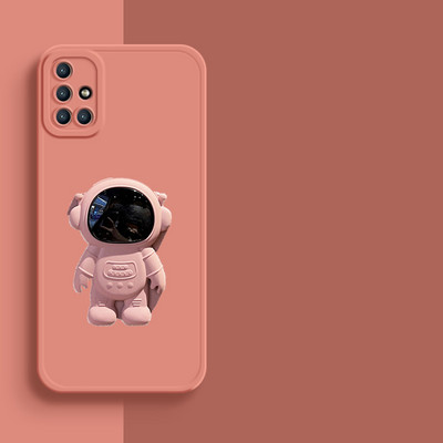 Θήκη βάσης τηλεφώνου Astronaut Bracket σιλικόνης για Samsung Galaxy A51 A71 4G A11 A21S A31 A81 A01 A02 A03 A02S A03 Κάλυμμα πυρήνα