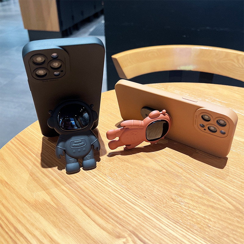 Astronaut Bracket silikoonist telefonihoidiku ümbris Samsung Galaxy A51 A71 4G A11 A21S A31 A81 A01 A02 A03 A02S A03 südamiku kate