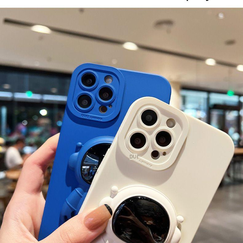 Astronaut Bracket silikoonist telefonihoidiku ümbris Samsung Galaxy A51 A71 4G A11 A21S A31 A81 A01 A02 A03 A02S A03 südamiku kate